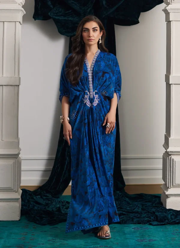 Farah Talib Aziz Velvet Roz Sapphire Kaftan