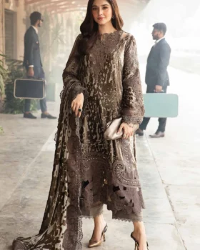 Maria B Winter Luxe Embroidered Palachi Suit | DL-1201