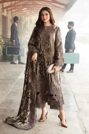 Maria B Winter Luxe Embroidered Palachi Suit | DL-1201