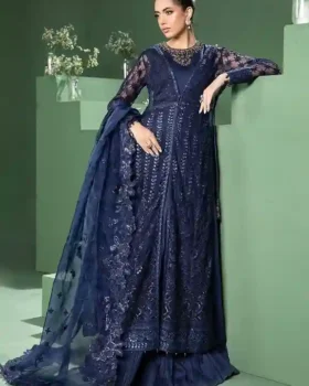 Maria B 3 3 Piece Embroidered Net Suit | SF-W24-44