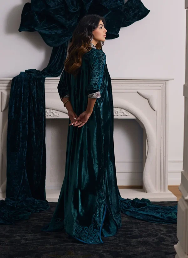 Farah Talib Aziz Velvet Alita Emerald Kaftan