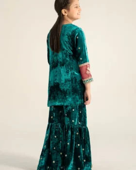 Maria B Kids Embroidered Velvet Suit | MKS-W24-16
