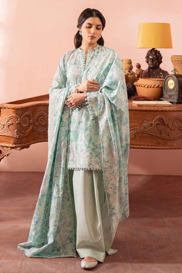 Cross Stitch Mint Haze-3 Piece Printed Suit