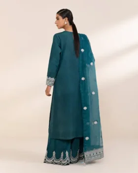 Sapphire Festive 3 Piece - Embroidered Raw Silk Suit