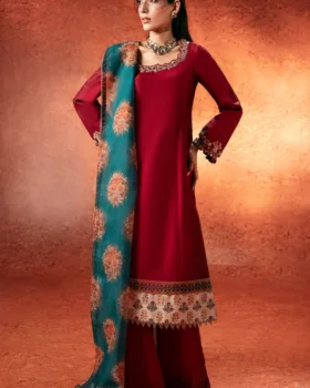 Zainab Salman Crystique Silk | Deep Rose