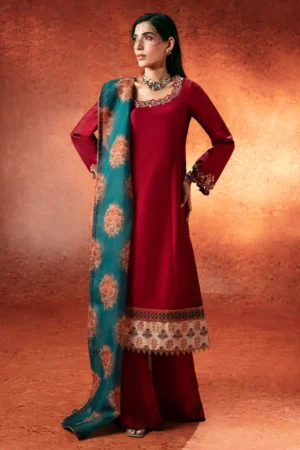 Zainab Salman Crystique Silk | Deep Rose