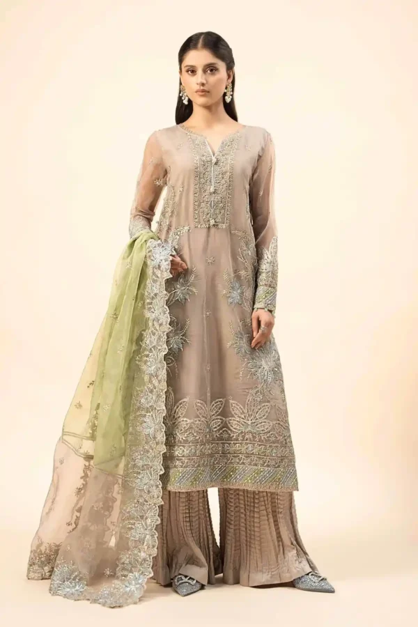 Maria B Embroidered Raw Silk Suit | SF-W24-27