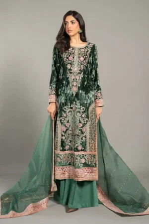 Maria B Embroidered Velvet Suit | SF-W24-21