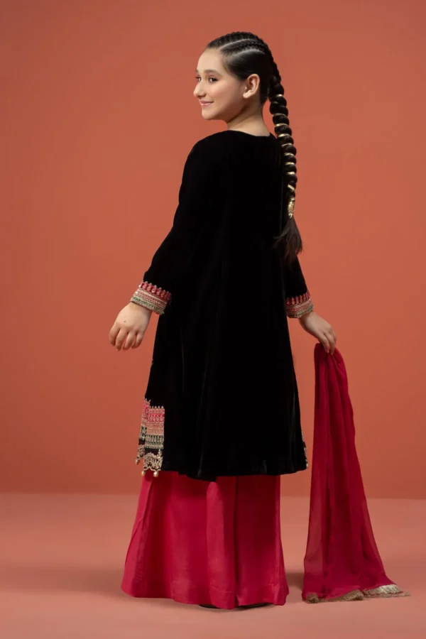 Maria B Kids Embroidered Velvet Suit | MKS-W24-36