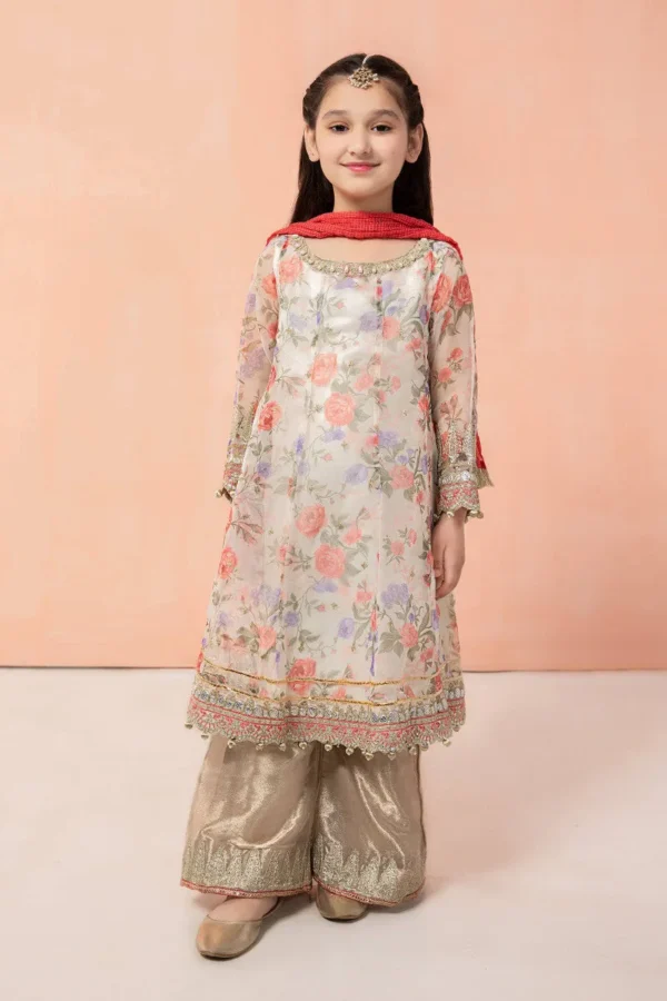 Maria B Kids Embroidered Suit | MKS-EF22-19R1