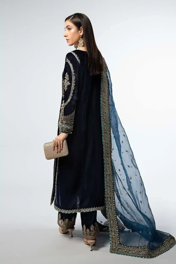 Maria B Embroidered Velvet Suit | SF-W24-34