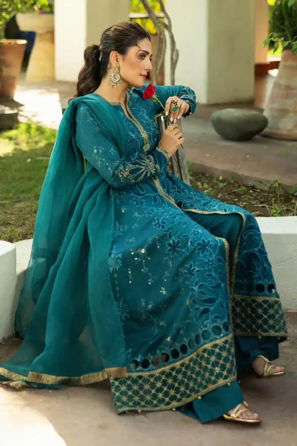 Maria B Embroidered Plush Suit | DW-W24-159