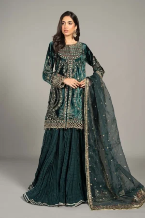 Maria B Embroidered Velvet Suit | SF-W24-87