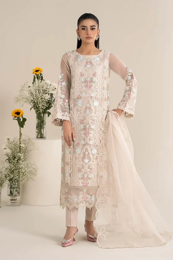 Maria B Embroidered Organza Suit | DW-EF25-02