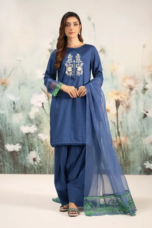 Maria B Embroidered Self Jacquard Lawn Suit | DW-EF25-15