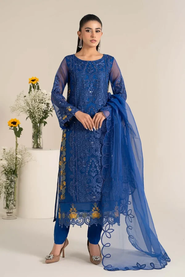 Maria B Embroidered Organza Suit | DW-EF25-02