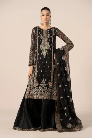 Maria B Embroidered Organza Suit | SF-EF25-24