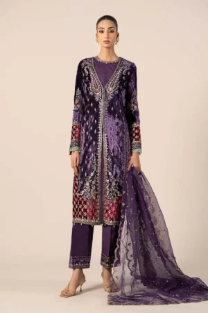 Maria B Embroidered Velvet Suit | SF-W24-81