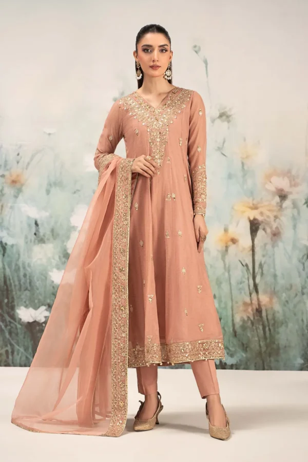 Maria B Embroidered Cotton Net Suit | DW-EF25-88