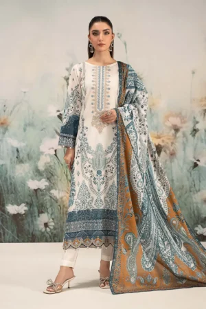 Maria B Embroidered Lawn Suit | DW-EF25-14