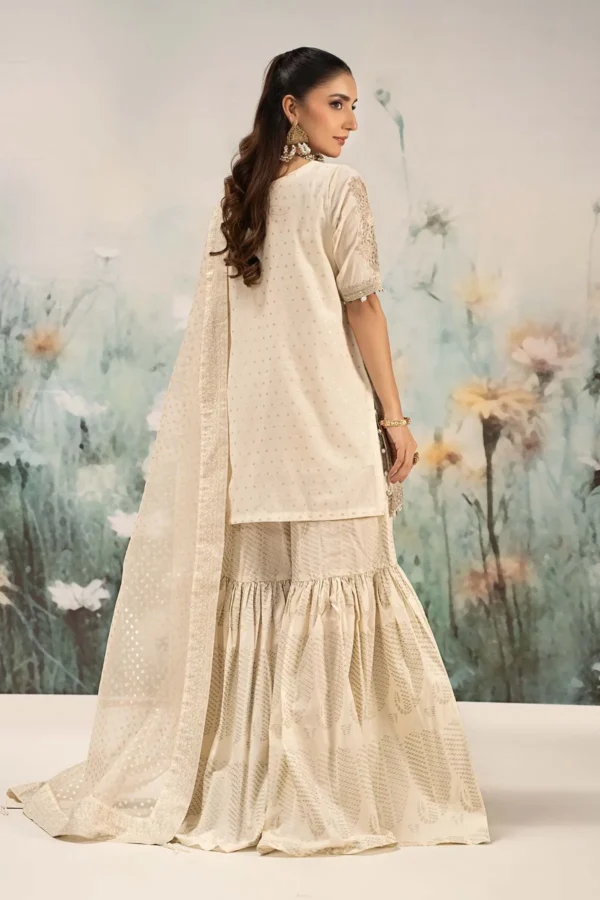 Maria B Embroidered Cotton Lurex Suit | DW-EF25-98