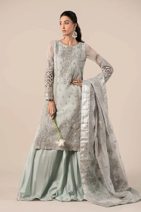 Maria B Embroidered Organza Suit | SF-EF25-24