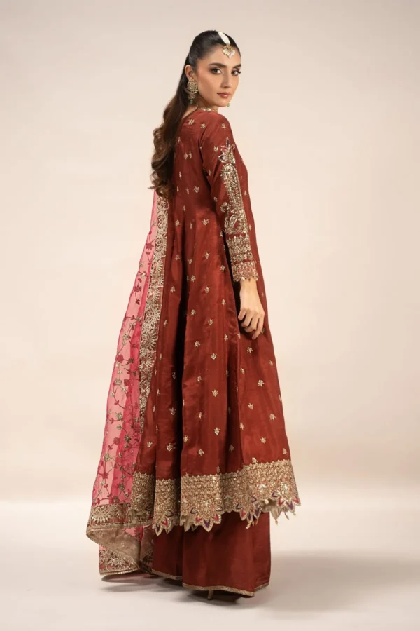 Maria B Embroidered Raw Silk Suit | SF-EF25-02