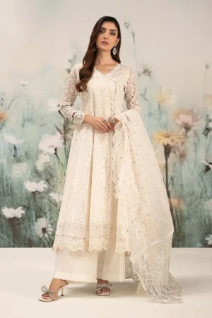 Maria B Embroidered Organza Suit | DW-EF25-101