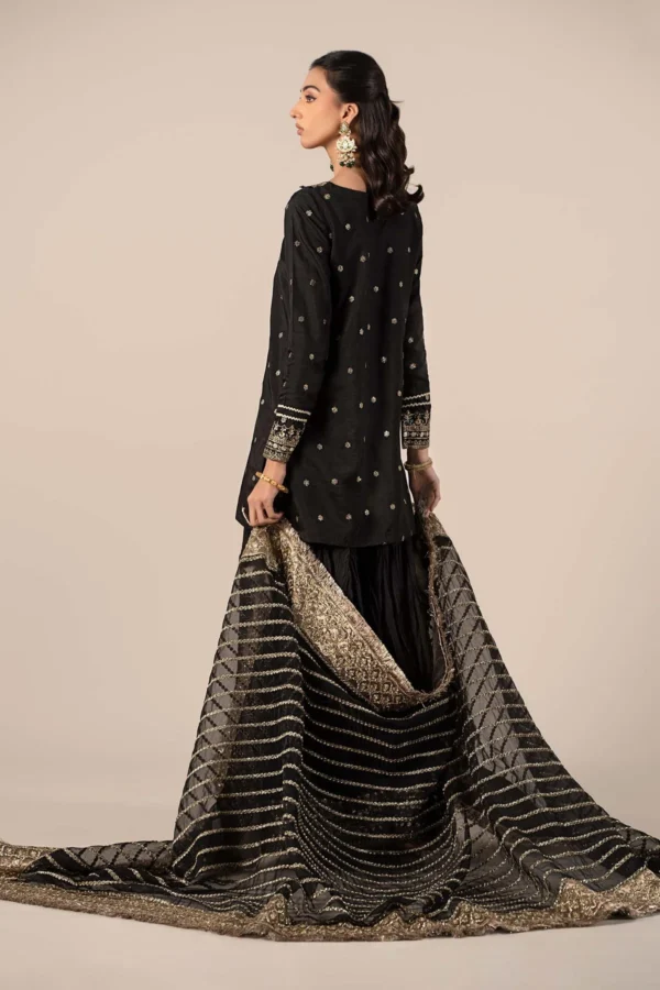 Maria B Embroidered Raw Silk Suit | SF-EF25-25