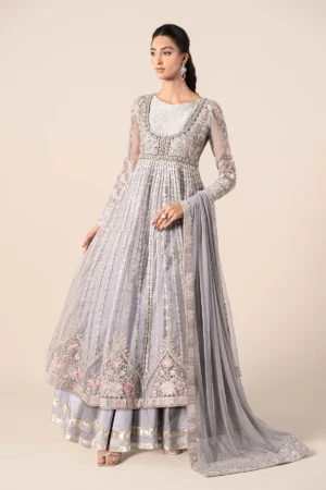 Maria B Embroidered Organza Suit | SF-EF25-43