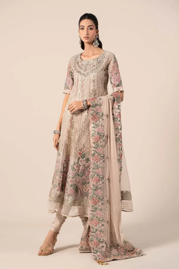 Maria B Embroidered Organza Suit | SF-EF25-42