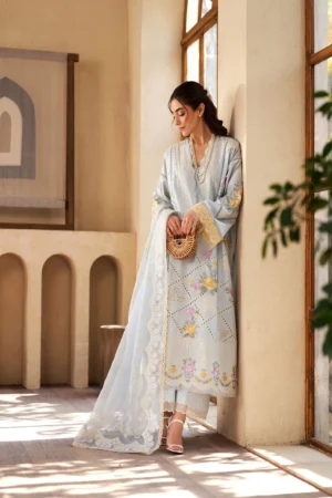 Maryam Hussain Luxury Lawn - Ocean