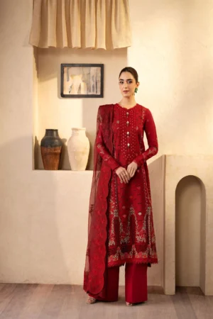 Maryam Hussain Luxury Lawn - Berry