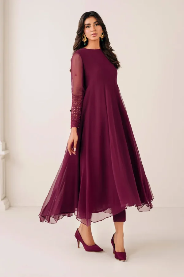 Baroque Embroidered Chiffon Frock PR-1121