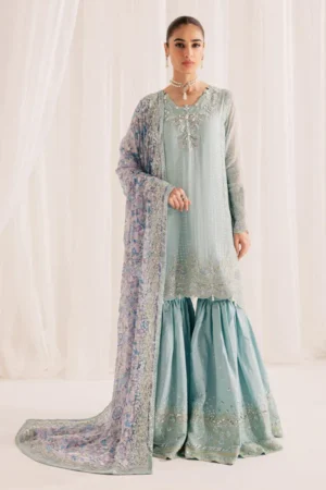 Nureh Embroidered Chiffon Angrakha - NP-620