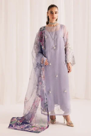 Nureh Embroidered Chiffon Angrakha - NP-641