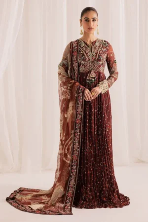 Nureh Embroidered Chiffon Angrakha - NP-642