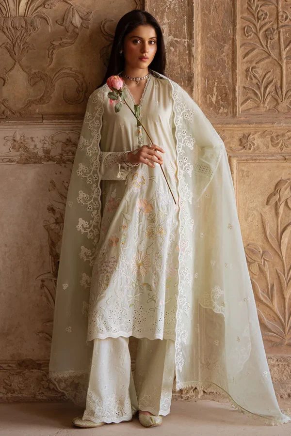 Cross Stitch Eid Lawn 25 - Aqua Serenity