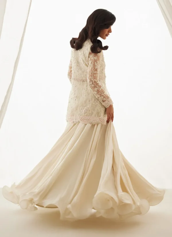 Farah Talib Aziz Wedding Luxe Pret - Zariah Ivory Peplum