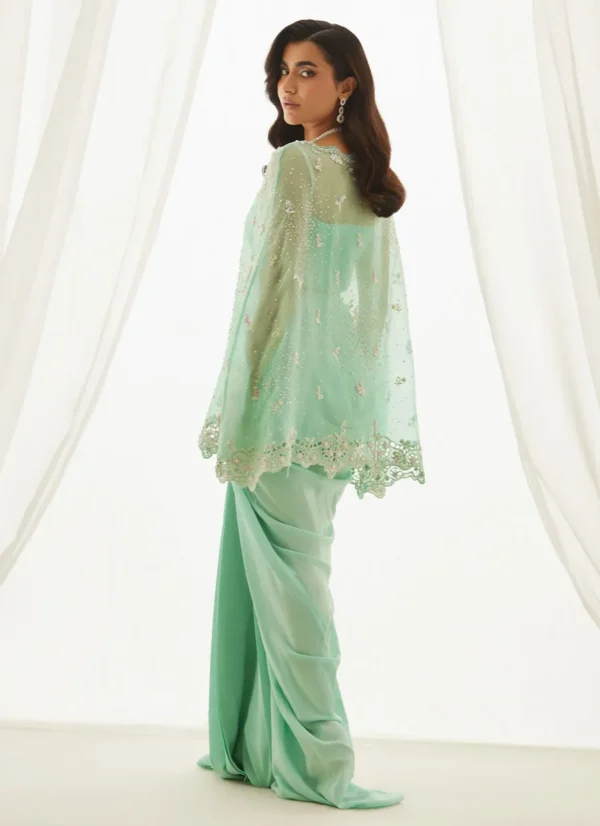 Farah Talib Aziz Wedding Luxe Pret - Calaya Aqua Cape