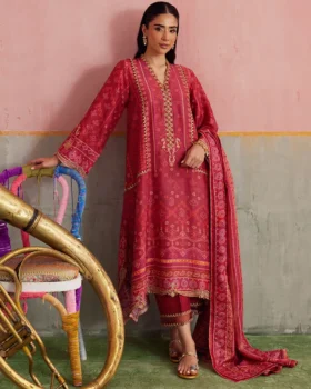 Farah Talib Aziz Mayna Festive Prints - Inuki Maroon