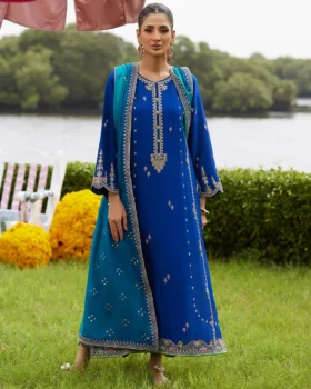 Farah Talib Aziz Mayna Festive Luxe Pret - Opal Blue