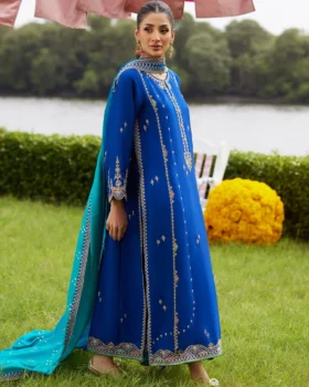 Farah Talib Aziz Mayna Festive Luxe Pret - Opal Blue