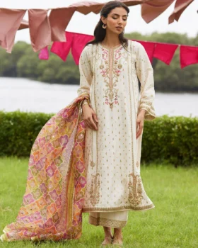 Farah Talib Aziz Mayna Festive Luxe Pret - Ember Ivory