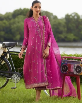 Farah Talib Aziz Mayna Festive Luxe Pret - Mirage Magenta