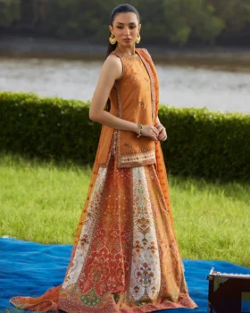Farah Talib Aziz Mayna Festive Luxe Pret - Sitar Saffron