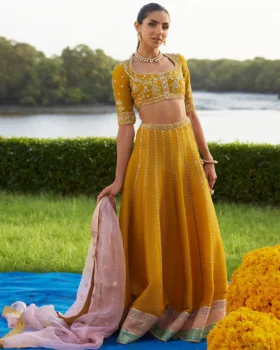 Farah Talib Aziz Mayna Festive Luxe Pret - Zard