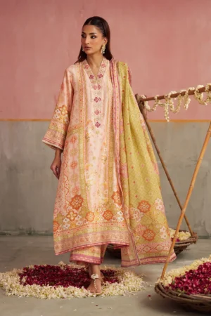 Farah Talib Aziz Mayna Festive Prints - Eda Apricot