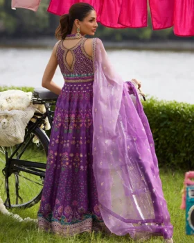 Farah Talib Aziz Mayna Festive Luxe Pret - Aurora Aubergine