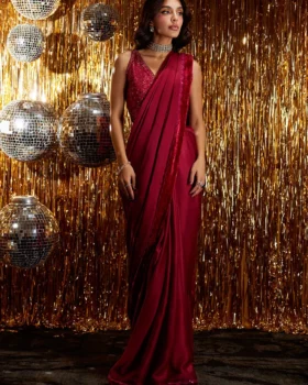 Farah Talib Aziz Velvet Fete - Carmine